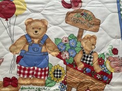 Fabric Cute Teddy bears Quilted Fabric By Spring Industries 44”x 35”