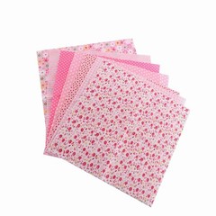 7-Pack 25x25cm Cotton Fabric DIY Assorted Pre-Cut Bedding Kit (Pink)