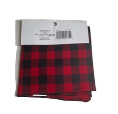 Red Black Checkered Bandana / Fabric For Crafting Sewing DIY 21” x 21” Brand New