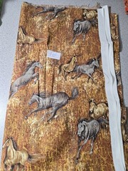 Lot Of 9 Animal Fabric Mix 10.5 Yards Vintage 1992 Cow Horse Cat Chick Lady Bug
