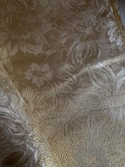 Vintage Gold Metallic Floral Brocade Fabric 2 Yds 20 In Decor Upholstery 48W