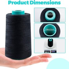 FIVEIZERO 900 Yards Hair Extension Thread Sewing Threads Weave Black