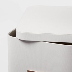 Medium Decorative Fabric Box Ivory Rectangle, Polypropylene&Polyester 13″x10″x7″
