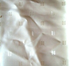 Over 1 Yard Cream w/ Shinny Arrows Silky Polyester Blend Fabric 54″ X 44″
