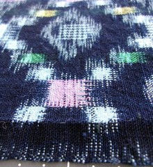 Japanese Indigo Boro Fabric Bingo Kasuri Cotton Vintage Woven Cloth Scrap