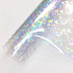 12X53 Inch Iridescent Gem Patterns Clear Film Laser Mirror Rainbow Transparent P