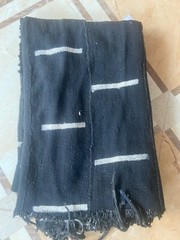 African Mudcloth Fabric Bambara Hand Woven Mali Mudcloth 60”x40” Black And White