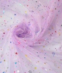 Lace Fabric Rainbow Glitter Colorful Star Tulle Mesh Fabric DIY Dress Home Decor