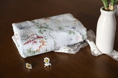 Crinkle Double Gauze Cotton Fabric By The Yard Watercolor Print 55in Wide 1yd WC