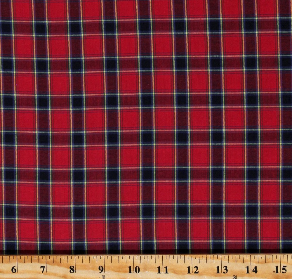 Cotton Sevenberry Classic Plaids Red Plaid Cotton Fabric by the Yard D153.12
