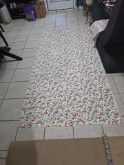 Waverly Geometric Pebble Fabric Remnant 2.67 Yds (8’x4′) Pink Green Grey Cream
