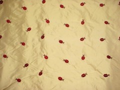 1-5/8Y Lee Jofa Embroidered Ladybird Silk Sun Drapery Upholstery Fabric