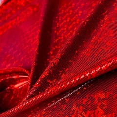 Vibrant Blood Red Hologram print 4-way Stretch Spandex by the Yard for Swimwear