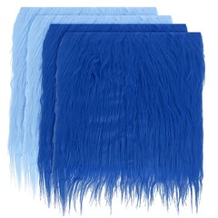 4 Pcs 10″ x 10″ Plush Faux Fur Fabric Square Faux Fur Patches, Blue,Light Blue