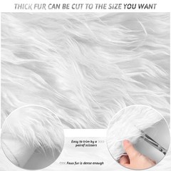 Tatuo 10 x 20 Inch White Faux Fur Fabric Halloween Fluffy 10 x 20 Inch,