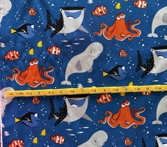DISNEY PIXAR FINDING DORY NEMO CHARACTERS NAVY CARTOON MOVIE 100% Cotton FABRIC