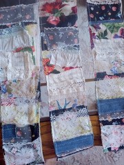 3 Snippet Rolls Fabric Junk Journal Grunge 3″ Wide 36″ Long *Video Below