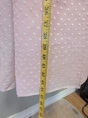 Pink Swiss Dot Fabric Panel 44×88 White Flocked Dots Sheer Sewing Craft