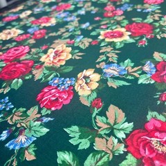 Christmas Floral Fabric by Marcus Brothers Roses and Amaryllis 100% Cotton