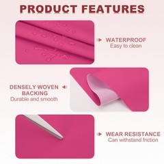 63×39.4in Faux Leather Sheets, Faux Leather Fabric Vinyl PVC, Rose Red