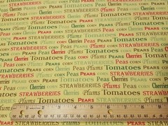 Garden Variety BTY Saturday Evening Post Quilting Treasures Fruit Vegetable Word