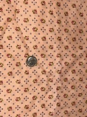 4 YDS COTTON FABRIC VTG PINK WITH TINY FLOWERS UNBRANDED