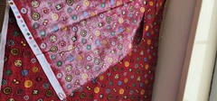 Colorful Sewing Buttons on Burgundy Debbie Mumm MMFab Inc Fabric HTF OOP BTHY