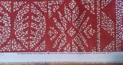 SOLARIUM RICHLOOM 2.5 Yds Fabric Remnant Ethnic Pointillism Red Print Outdoors