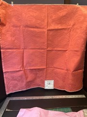 4 Fabric samples Damask Moire Coral & Reds Designer 26×26 upholstery Schneider