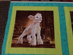 Farm Animals Panel FreeSpirit Lamb Rooster Horse Bull Pig Donkey Lime