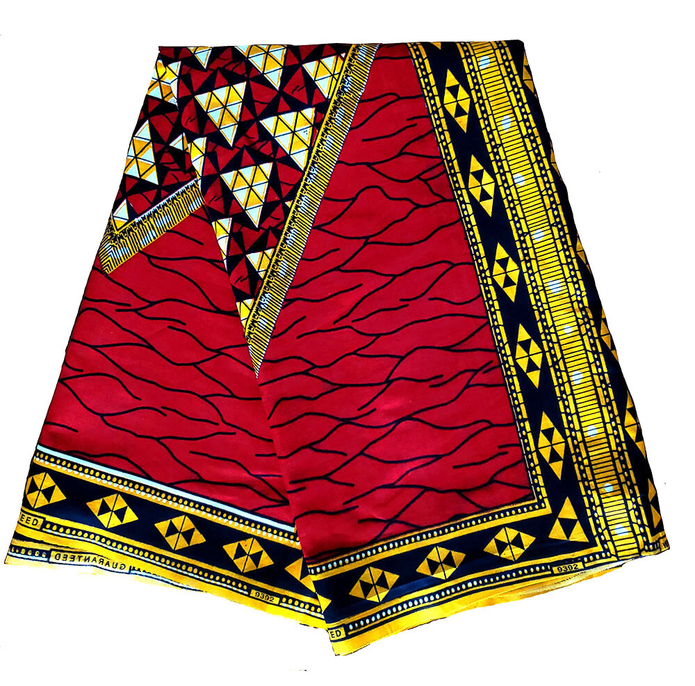Burgundy Red African Print Fabric DPAP194