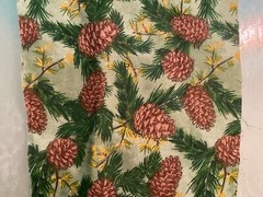 Sea shell sea weed star fish polyester chiffon fabric on beige, 58″ by 20″