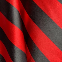 Annie RED & BLACK 1″ Stripes Pattern Polyester Light Weight Satin Fabric by the