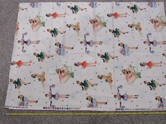 Retro Michael Miller PARTY GIRLS Large Pin Ups Off White Cotton Fabric 27″x44″