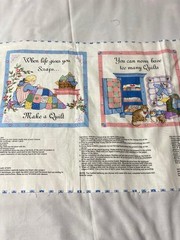 “Quilters appliques”cotton printed panel-set of 3 blocks each 10” square