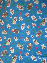 GINGERBREAD MEN& WOMAN COOKIES CHRISTMAS COTTON BLUE FABRIC SBTYX44″W NEW