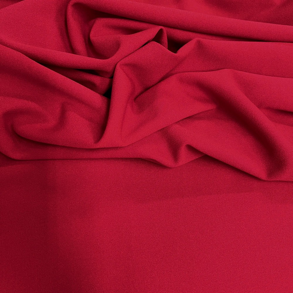 Chey RED Stretch Crepe Scuba Techno Knit Polyester Spandex Fabric for Bows, Top