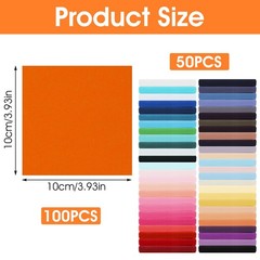 100 PCS 4×4 In Precut Solid Color Cotton Fabric Squares Quilt Scraps Mat