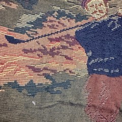 Vintage Golf Scene Tapestry Fabric 1 Yard Heavy Upholstery Material Green 54×36