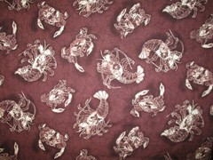 Crab Crabs Lobster Sea Food Realistic Snacks Burgandy Brown Cotton Fabric BTHY