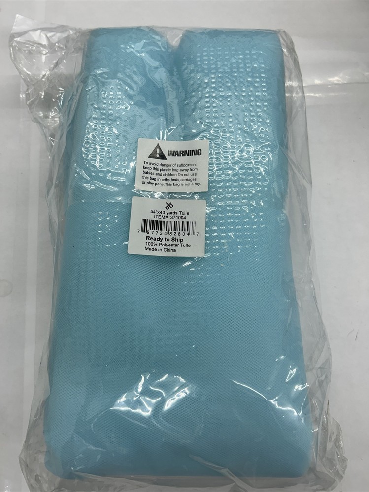 Baby Blue 100% Polyester Tulle Fabric 54″ Wide 40 Yards Long (120 ft)