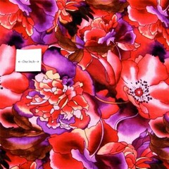 60″ W Spectacular Red, Violet Purple & Brown Floral, MMFab Cotton, BTY