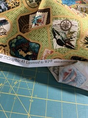 Tropical Travelogue Fabric Fat Quarter Junk Journal Cotton Quilt Wilmington F63