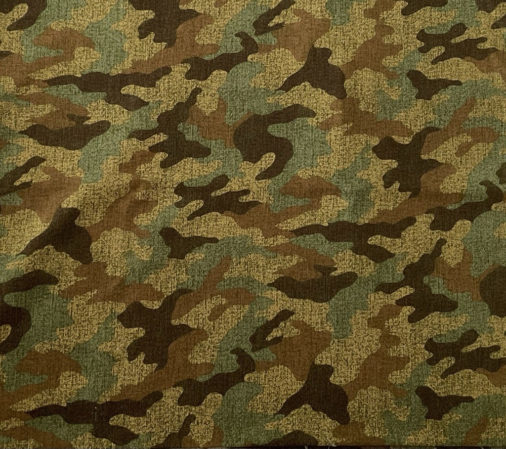 Camouflage Fabric 1.85 METRES Camo Quilters Cotton Khaki