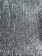 Denim Look Pinstripe Polyester Fabric 5 1/2 yards Gray Blue Gangster Mob F69