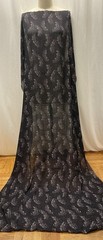 100% Silk Georgette Black Soft Purple Speckle Fabric 2.75 Yds Long 46″ Wide