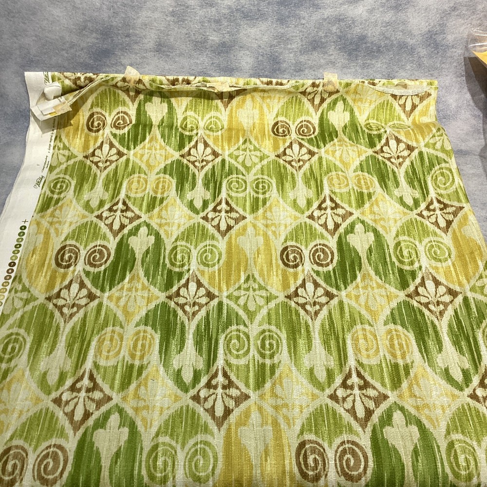 Waverly Williamsburg “Sheraton Ikat” Green Decorator Fabric 56″ x 6.5 yds