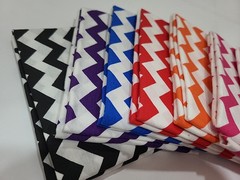 Bundle Of 8 Fat Quarters In Chevron Pattern Of Different Colors