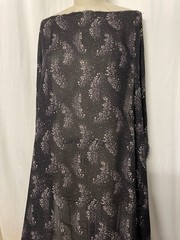 100% Silk Georgette Black Soft Purple Speckle Fabric 2.75 Yds Long 46″ Wide