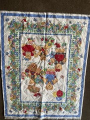 Fabric Cute Teddy bears Quilted Fabric By Spring Industries 44”x 35”